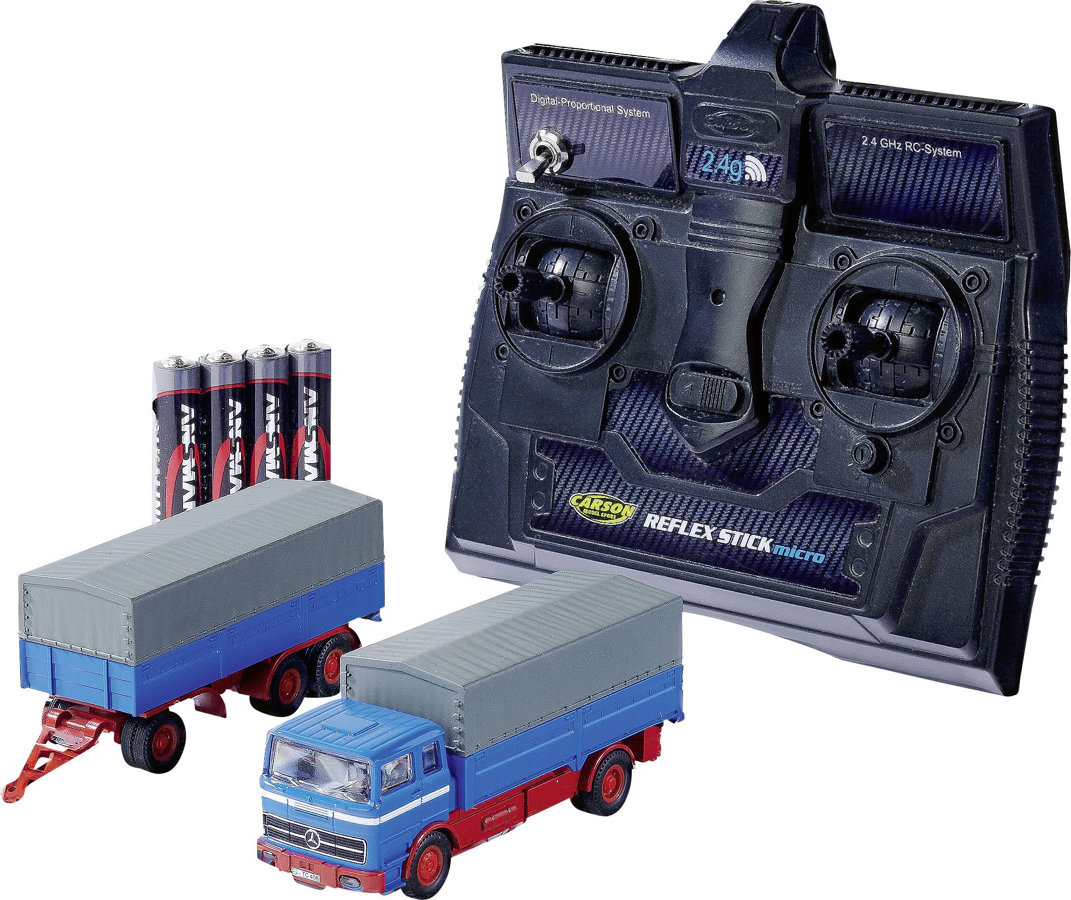 Carson Modellsport 500504157 MB 1620 Plane mit Anhänger 1:87 RC model car Electric HGV Incl. batteries and charger