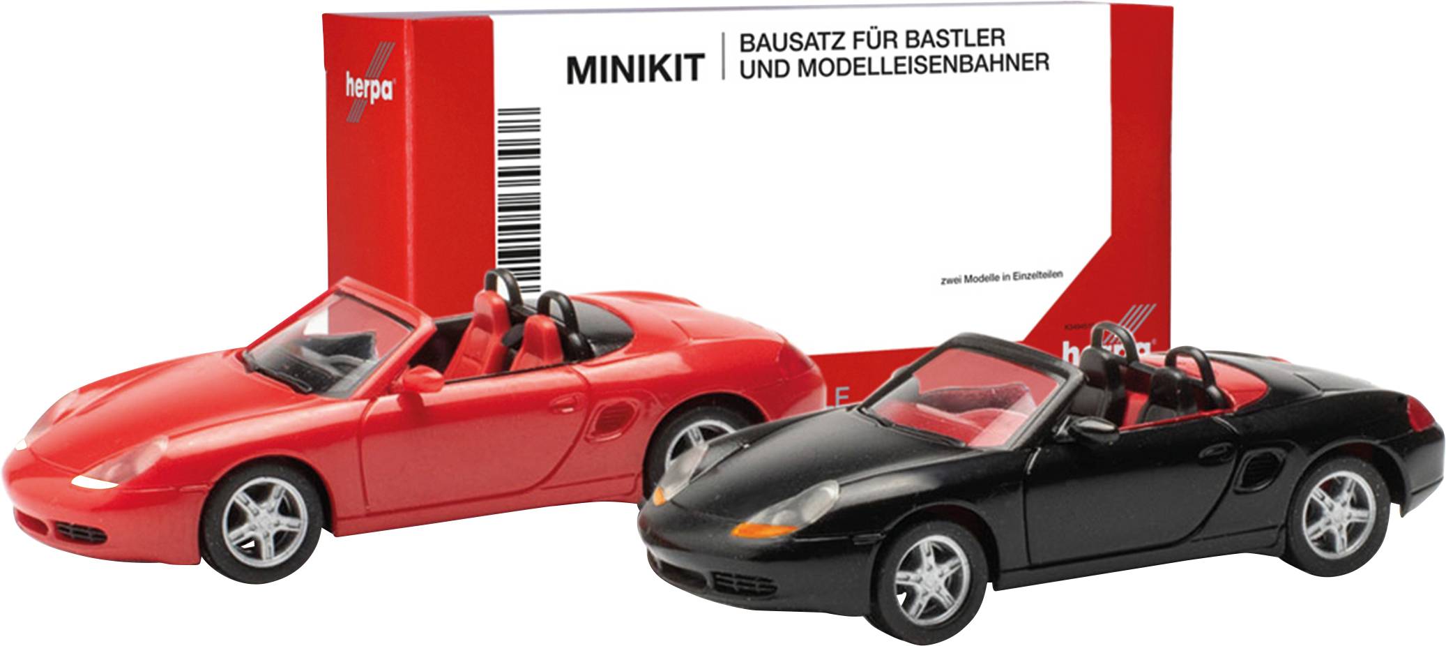 Herpa 013963 H0 Car Porsche Boxster S, red and black