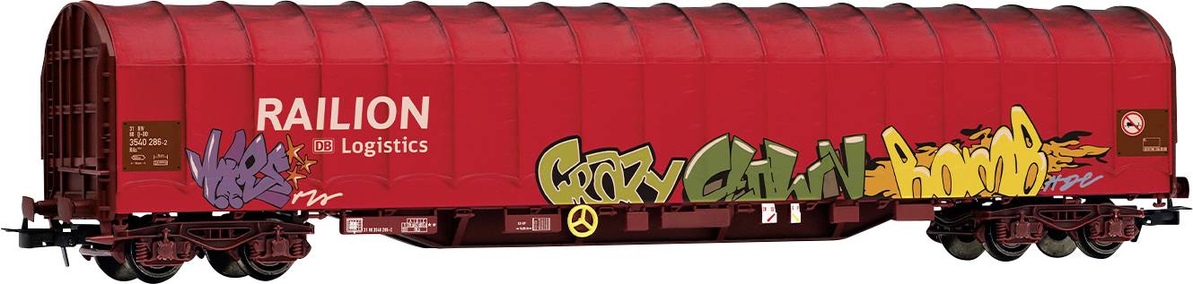 Rivarossi HR6680 H0 DB AG, 4-AXLE. SLIDING TARPAULIN WAGON RAILION DB LOGIS