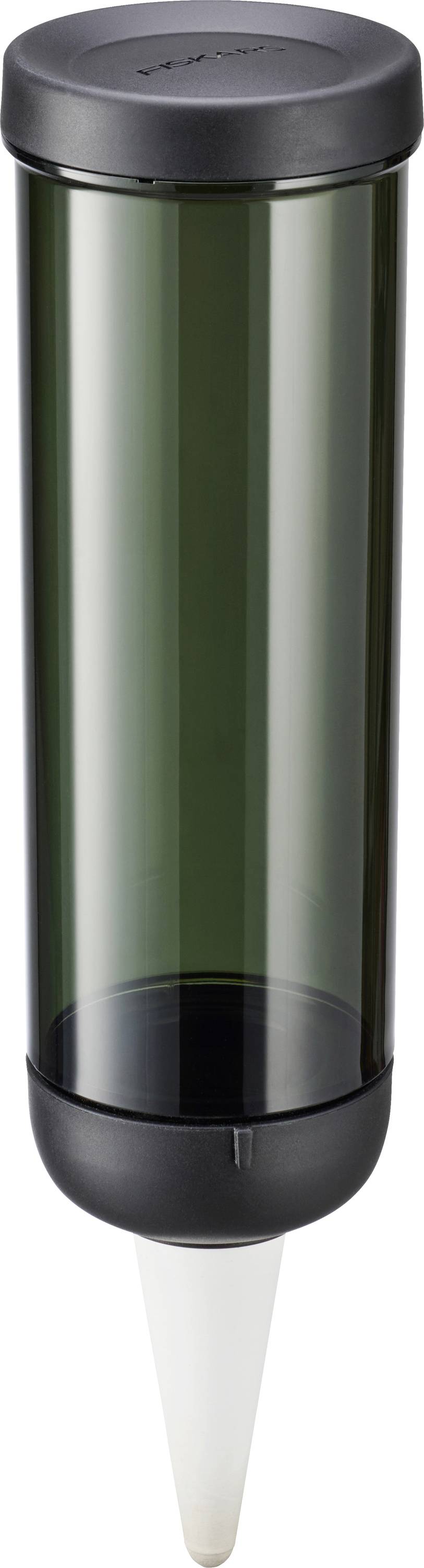 Black external sensor with transparent cylindrical housing and conical tip, for measuring environmental conditions.