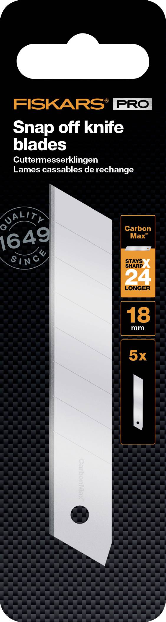 Fiskars 1027232 CarbonMax™ snap-off blades, 18 mm 5 pc(s)