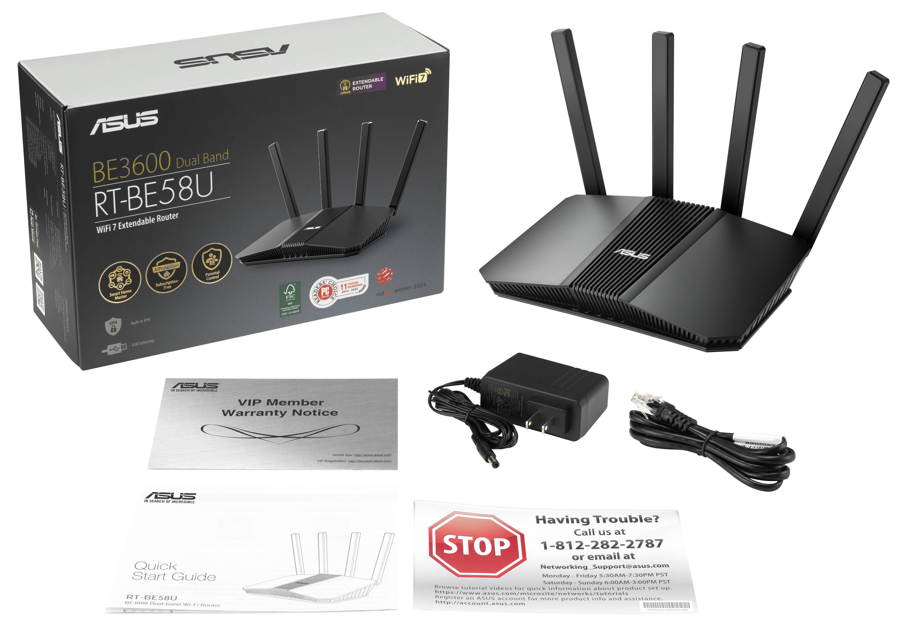 Asus RT-BE58U Wi-Fi router 2.4 GHz, 5 GHz 3600 MBit/s