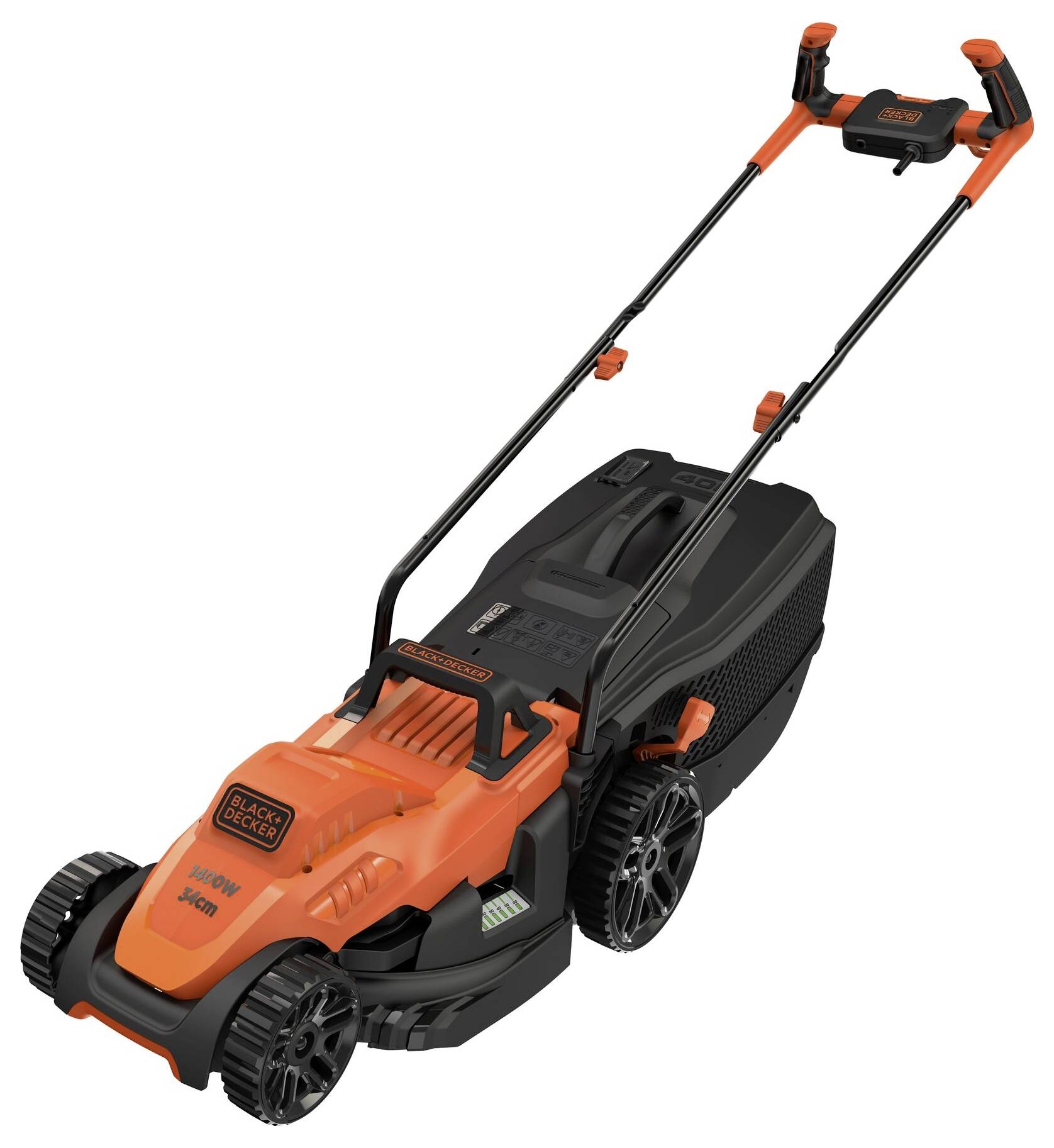 Black & Decker Mains Lawn mower + cutting height adjustment 1400 W Cutting width (max.) 34 cm