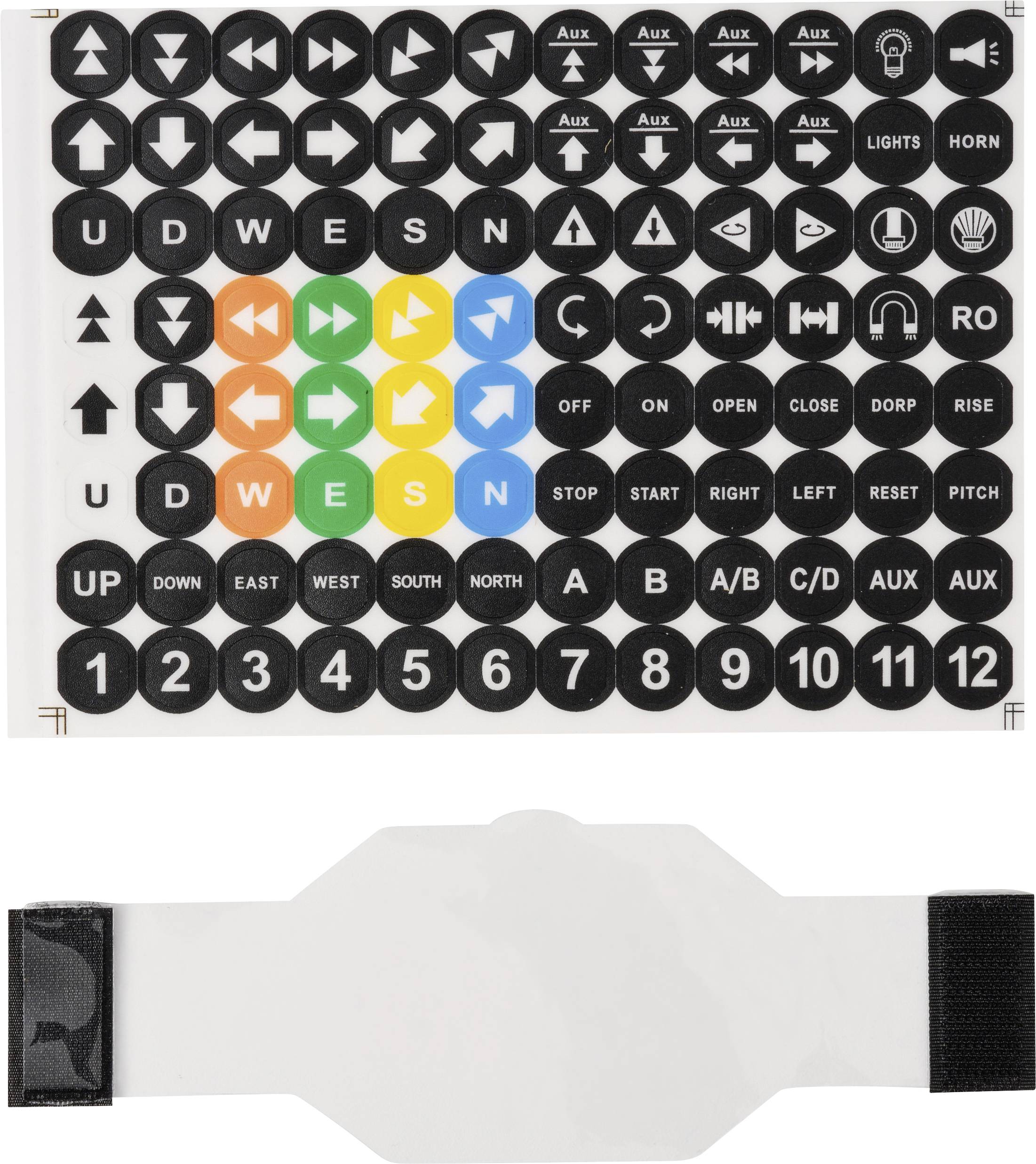 TRU COMPONENTS 6 Button cover & sticker TC-13660444 Accessories set + label, + protective cover