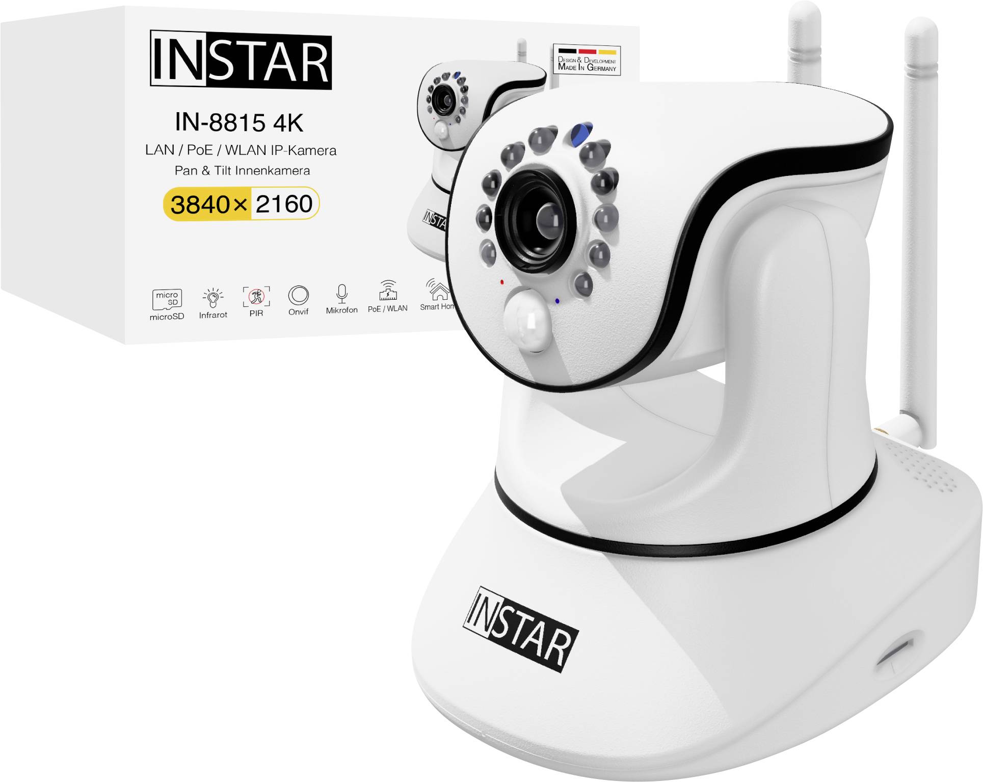 INSTAR IN-8815 4K POE/WLAN weiß 18006 Wi-Fi IP CCTV camera