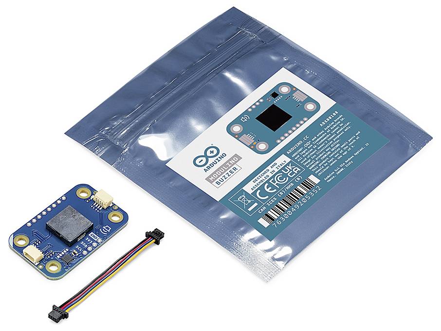 Arduino sensor board with multi-coloured cable, shown next to its packaging. Suitable for various electronic applications.