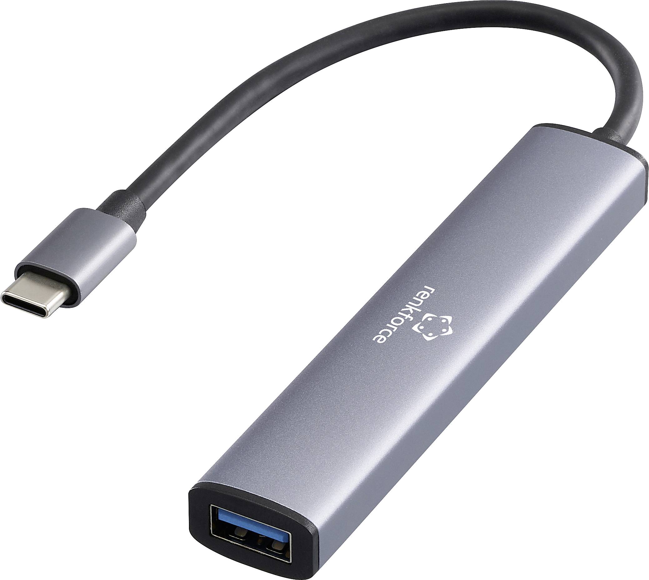A USB-C to USB-A adapter with a sleek metal casing, designed to connect USB devices to USB-C ports.