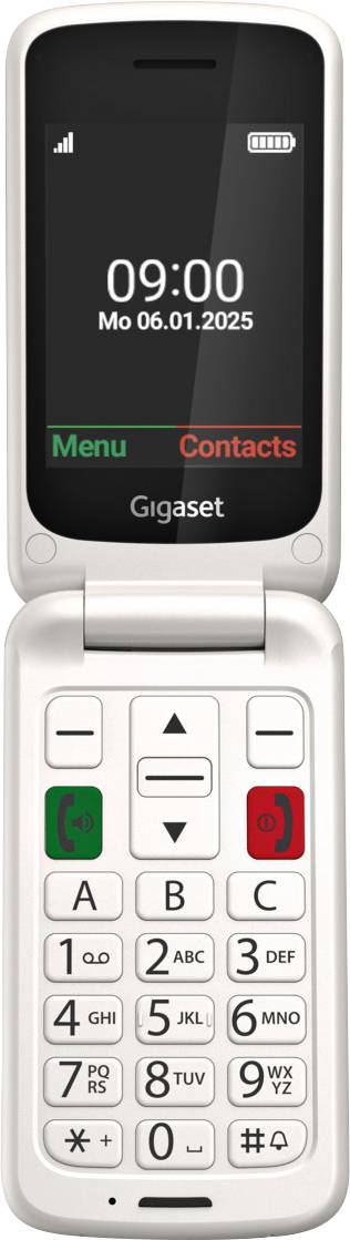 Gigaset GL595 Mobile phone Panic button, Sprayproof, Dustproof White