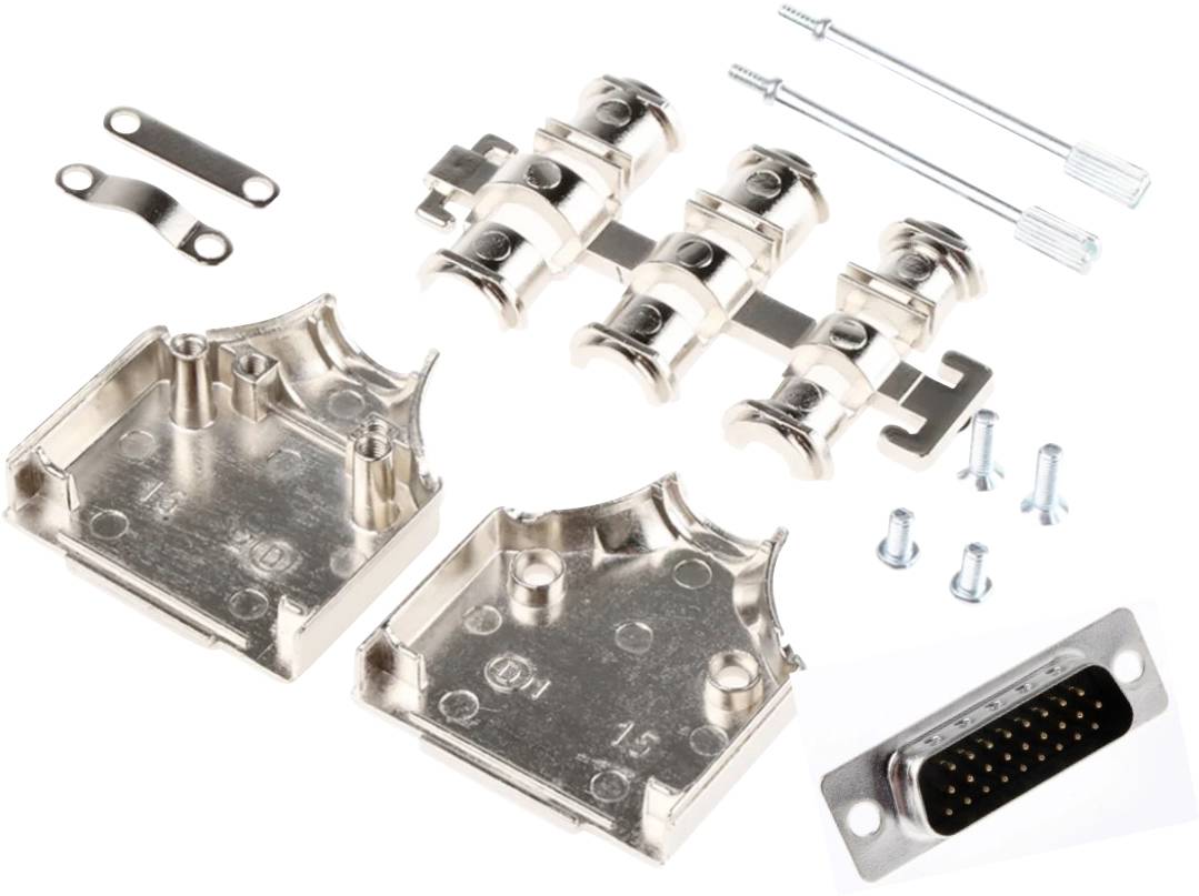 MH Connectors MHDM15-HD26MS-K D-SUB receptacle set 180 ° Number of pins: 15 Solder bucket 1 pc(s)