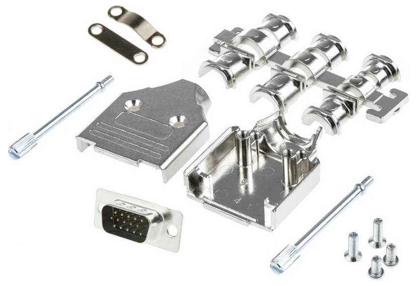 MH Connectors MHDM9-HD15MS-K D-SUB receptacle set 180 ° Number of pins: 15 Solder bucket 1 pc(s)