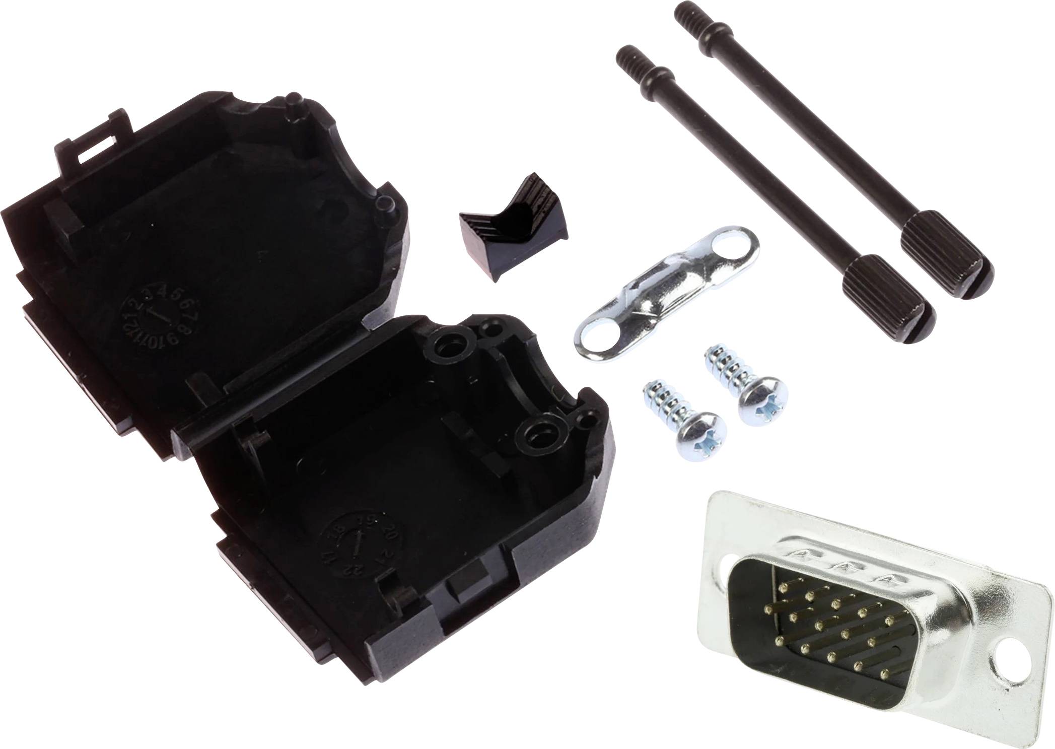 MH Connectors MHDPPK9HD15MS-K D-SUB pin strip set 180 ° Number of pins: 9 Solder bucket 1 pc(s)