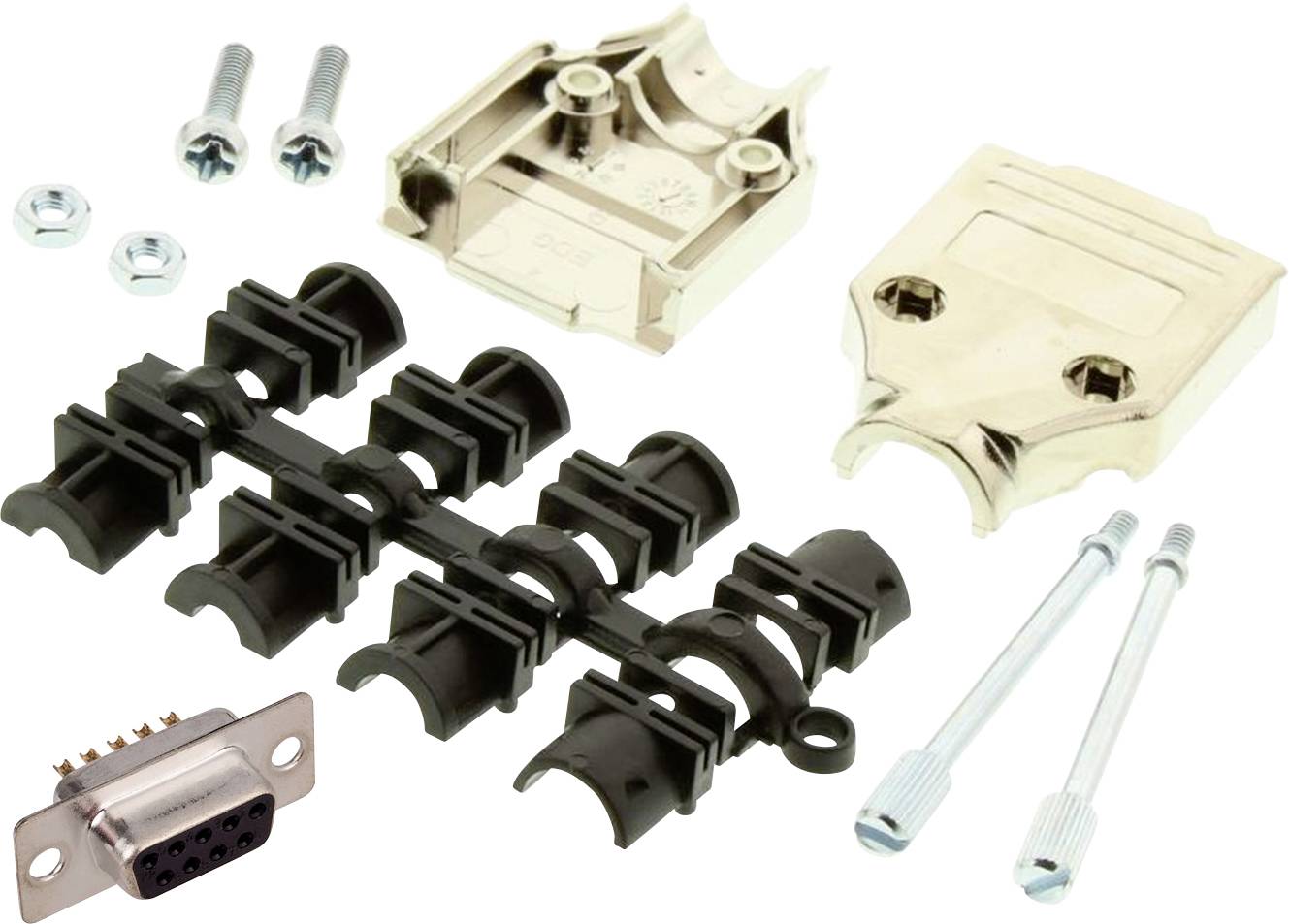 MH Connectors MHDTPK9-DM9S-K D-SUB receptacle set 180 ° Number of pins: 9 Solder bucket 1 pc(s)