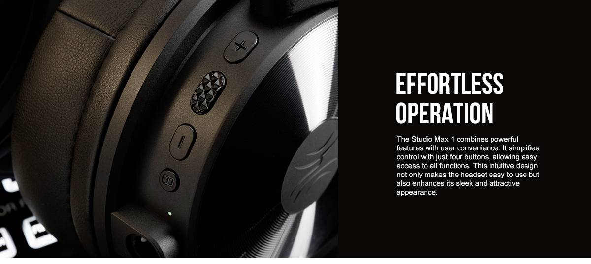 OneOdio Studio Max 1 Over-ear headphones Bluetooth® (1075101), Corded (1075100), Cordless (1075099) Black High-resolution audio