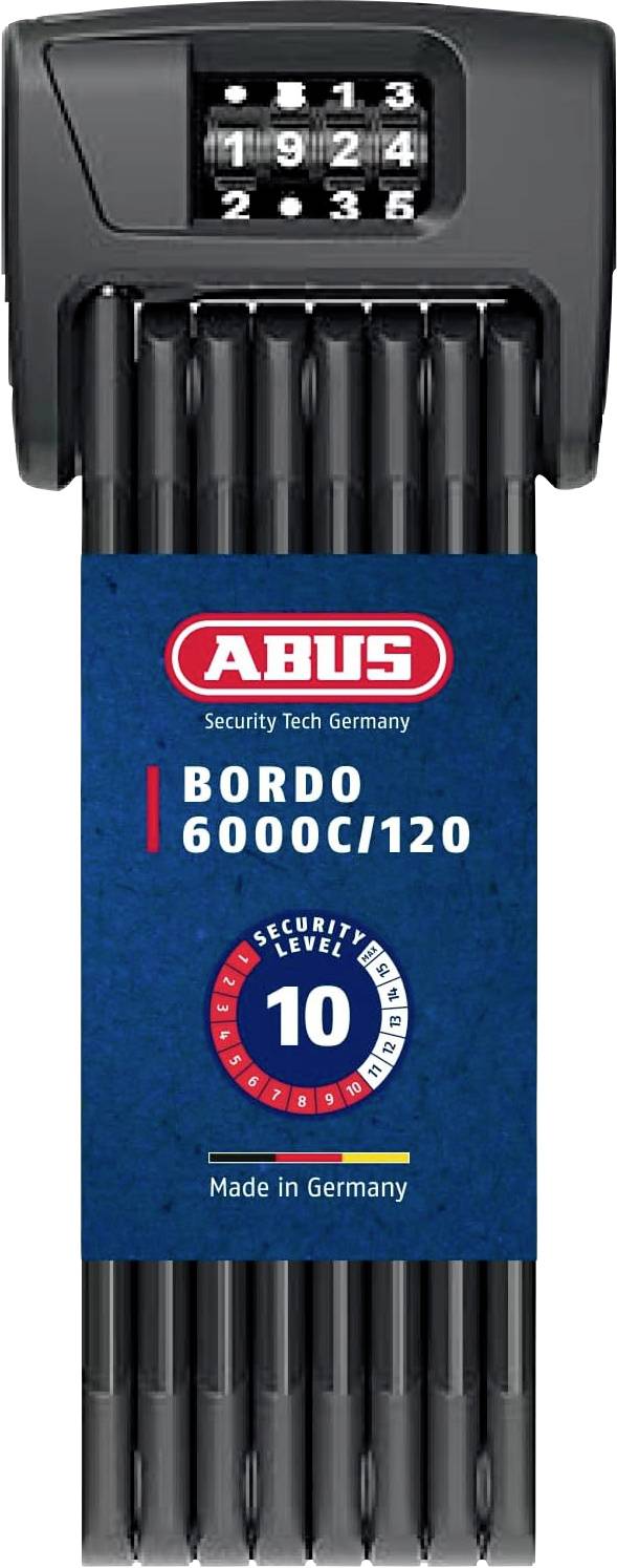 ABUS 6000C/120 Foldable U lock Black Combination lock