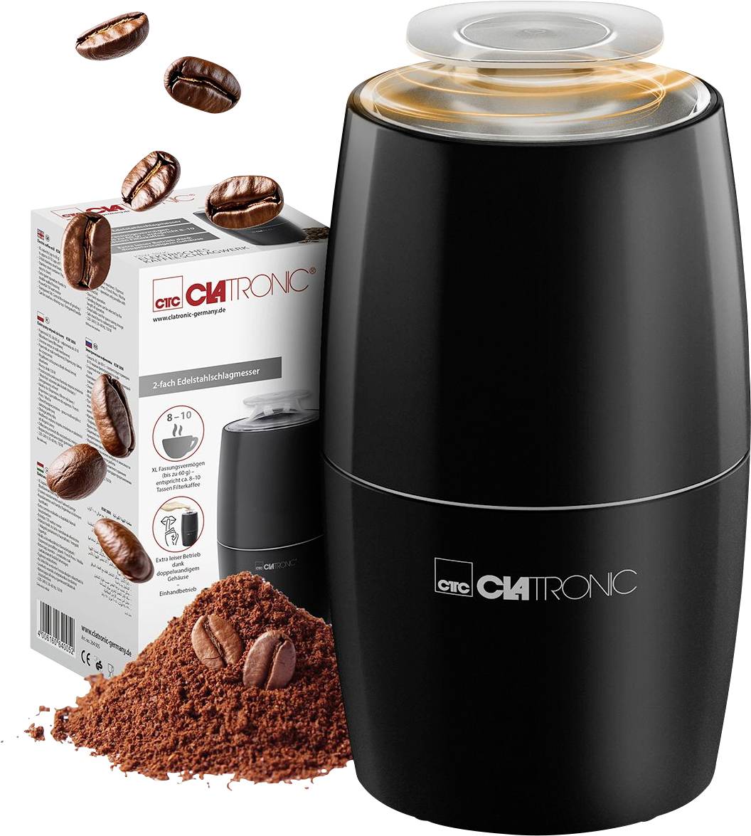 Clatronic KSW 3806 264005 Bean grinder Black Stainless steel cleaver