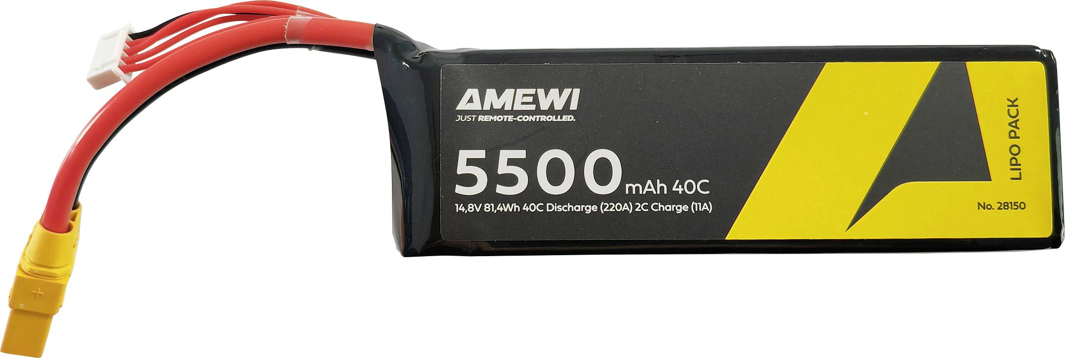 Amewi Scale model battery pack (LiPo) 14.8 V 5500 mAh No. of cells: 4 Softcase XT90