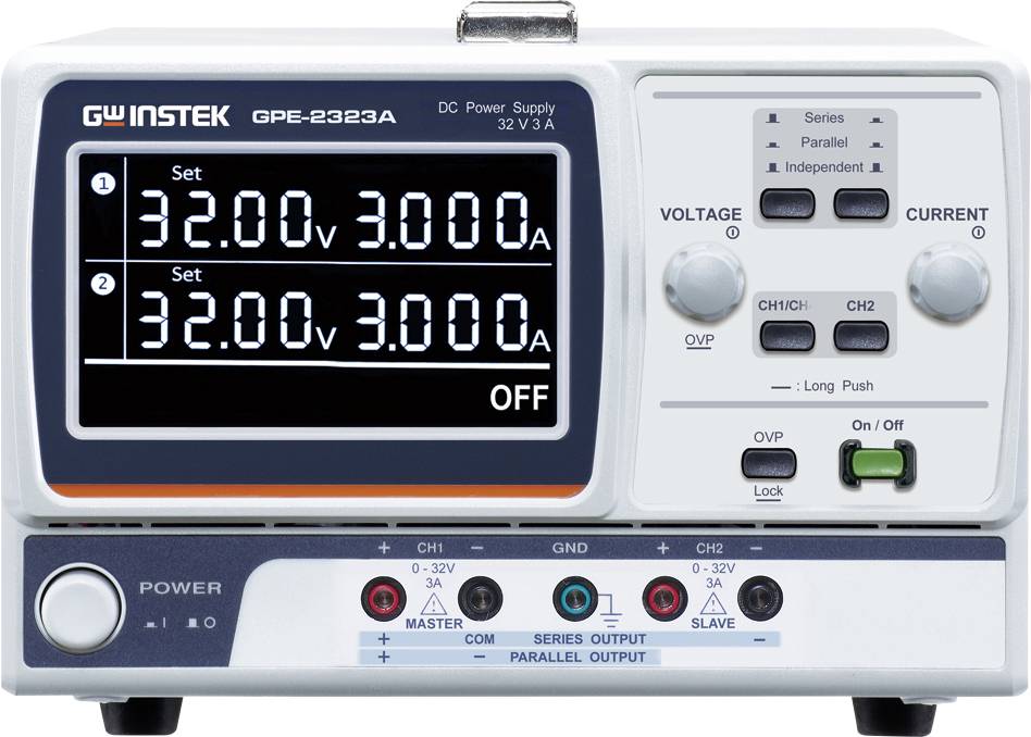 GW Instek GPE-2323A 192 W Zweikanal Liner DC-Netzteil Bench PSU (adjustable voltage) 192 W remote controlled, Master