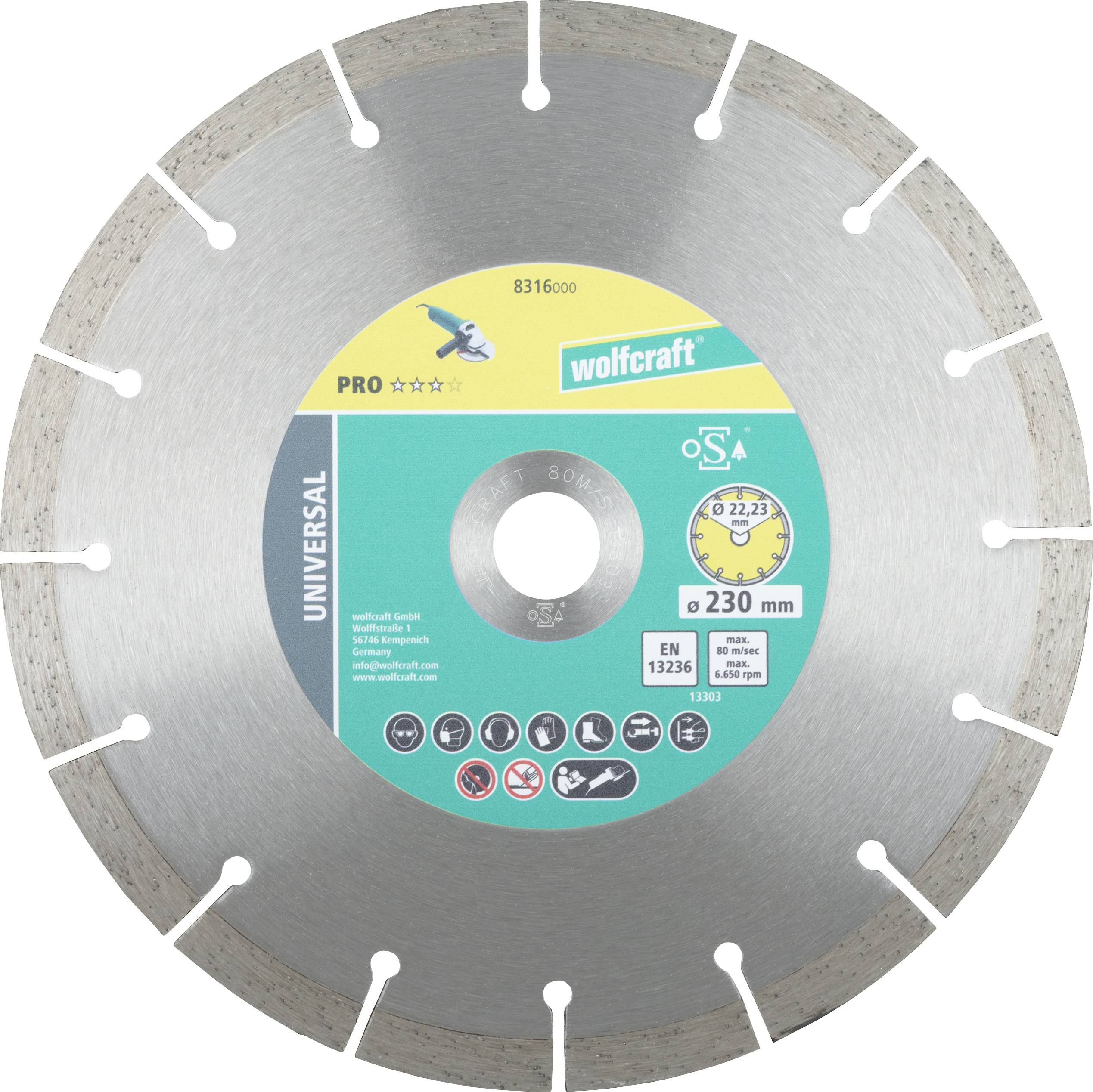 Wolfcraft 8316000 Diamond cutting disc 230 mm 1 pc(s)
