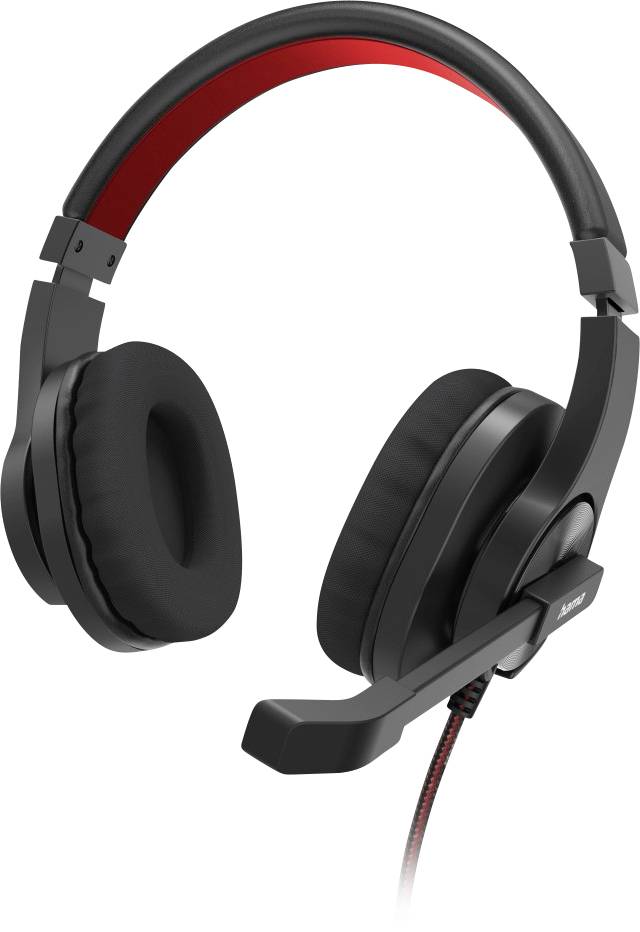 Hama PC-Office-Headset "HS-USB400 V2", Stereo, Schwarz On-ear headset Black, Red