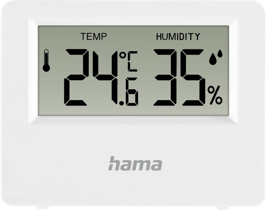 Hama Thermometer und Hygrometer "Ebro", digital, für innen oder außen, Weiß Thermo-hygrometer 00222222