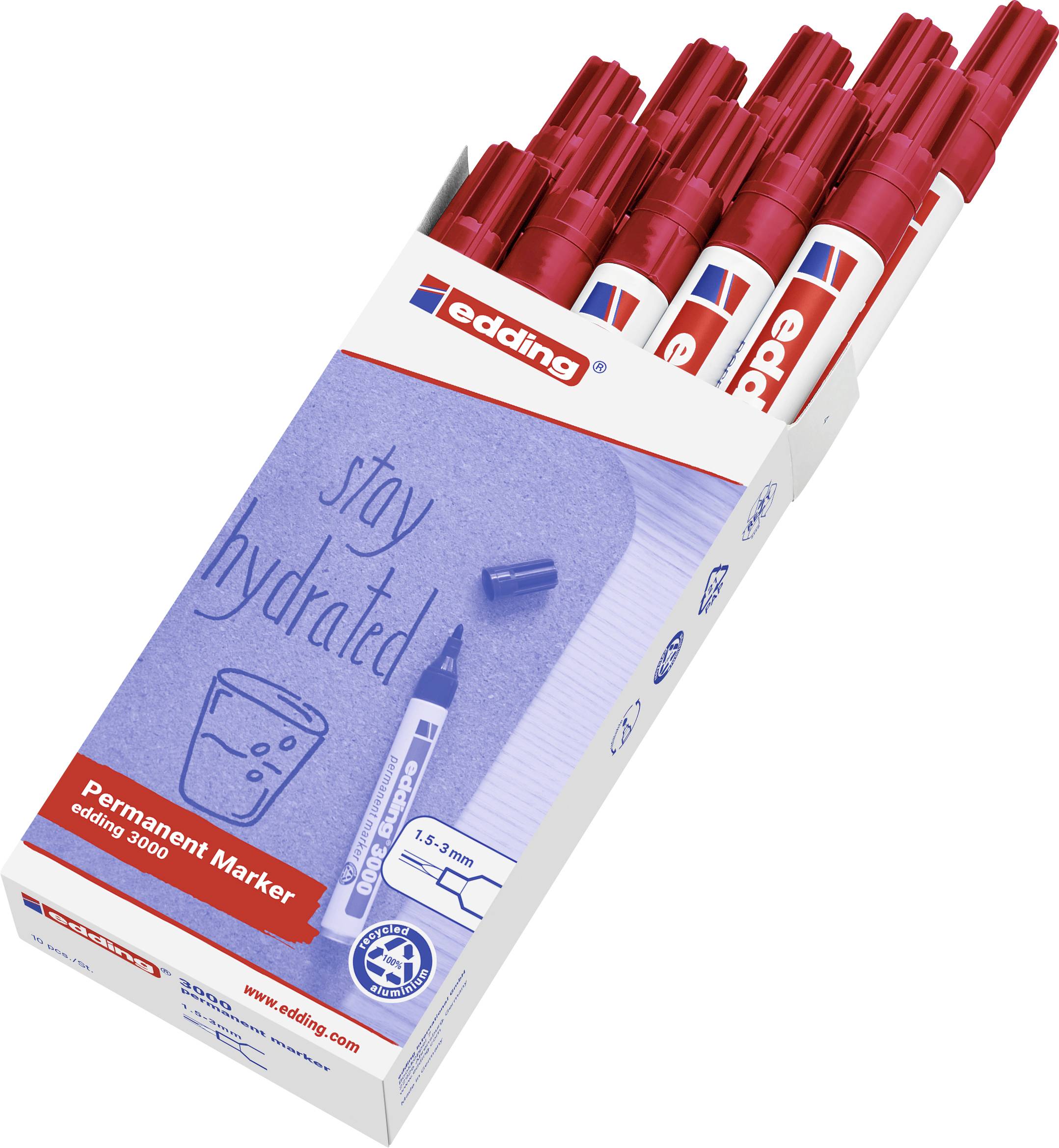 Edding 4-3000002 Permanent marker Red waterproof: Yes