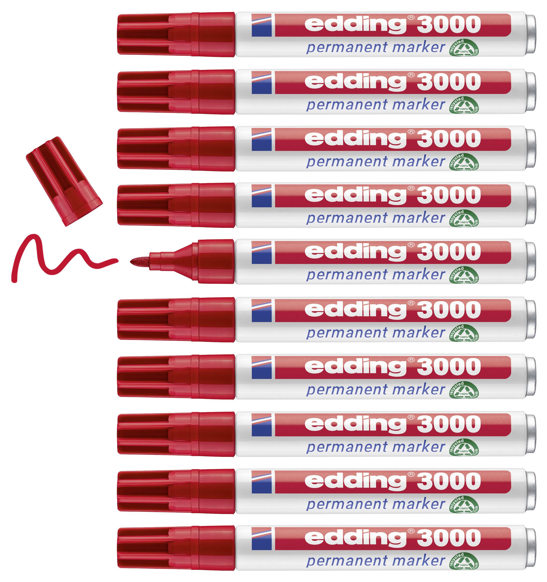 Edding 4-3000002 Permanent marker Red waterproof: Yes