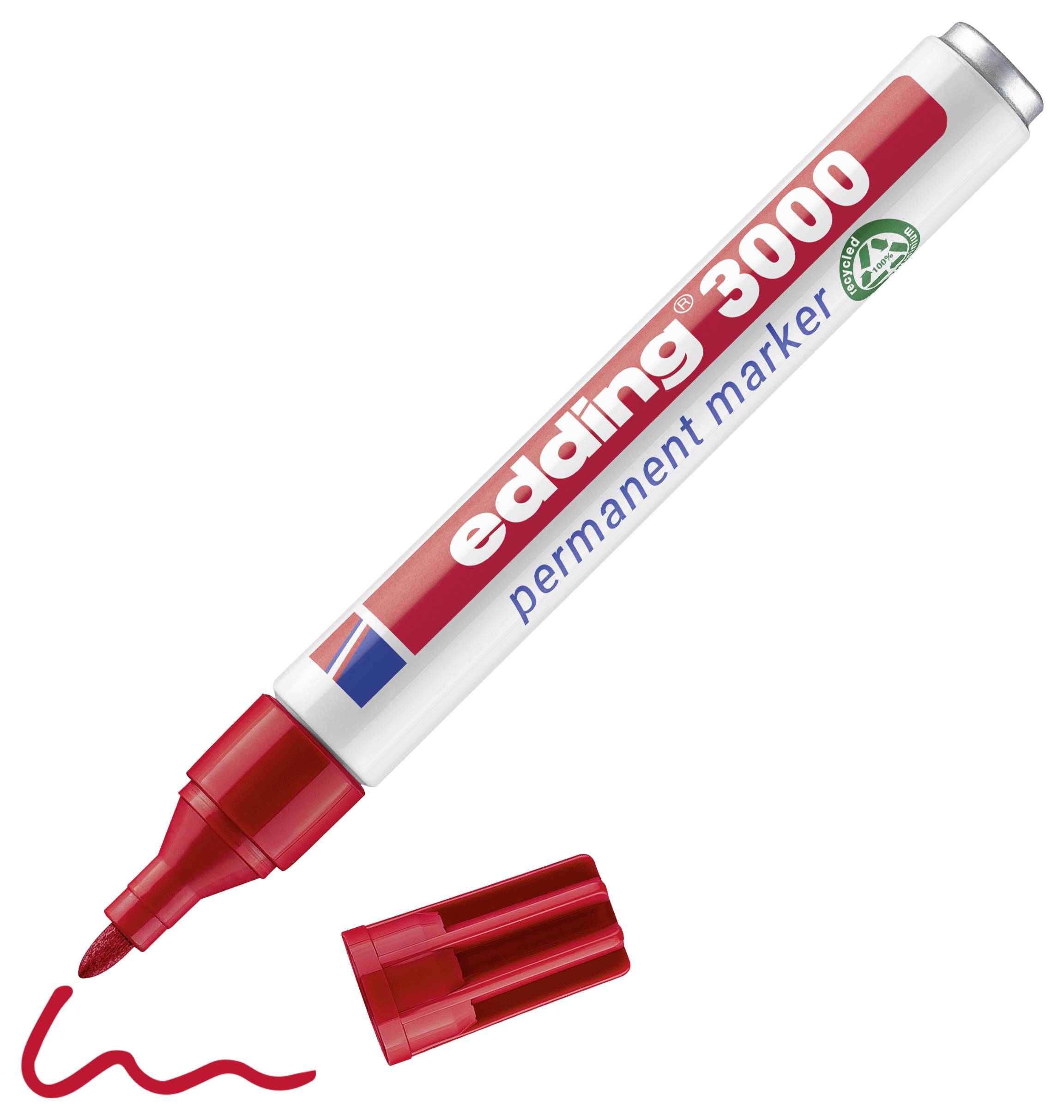 Edding 4-3000002 Permanent marker Red waterproof: Yes