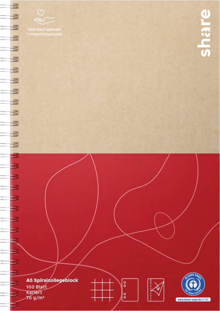 share Notepad 4-0016-A5 Ecru, Red A5 Squared No. of sheets: 100