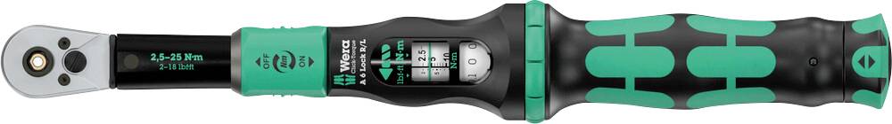 Wera Click-Torque Lock A 6 R/L 05075694001 Torque wrench 1/4" (6.3 mm) 2.5 - 25 Nm