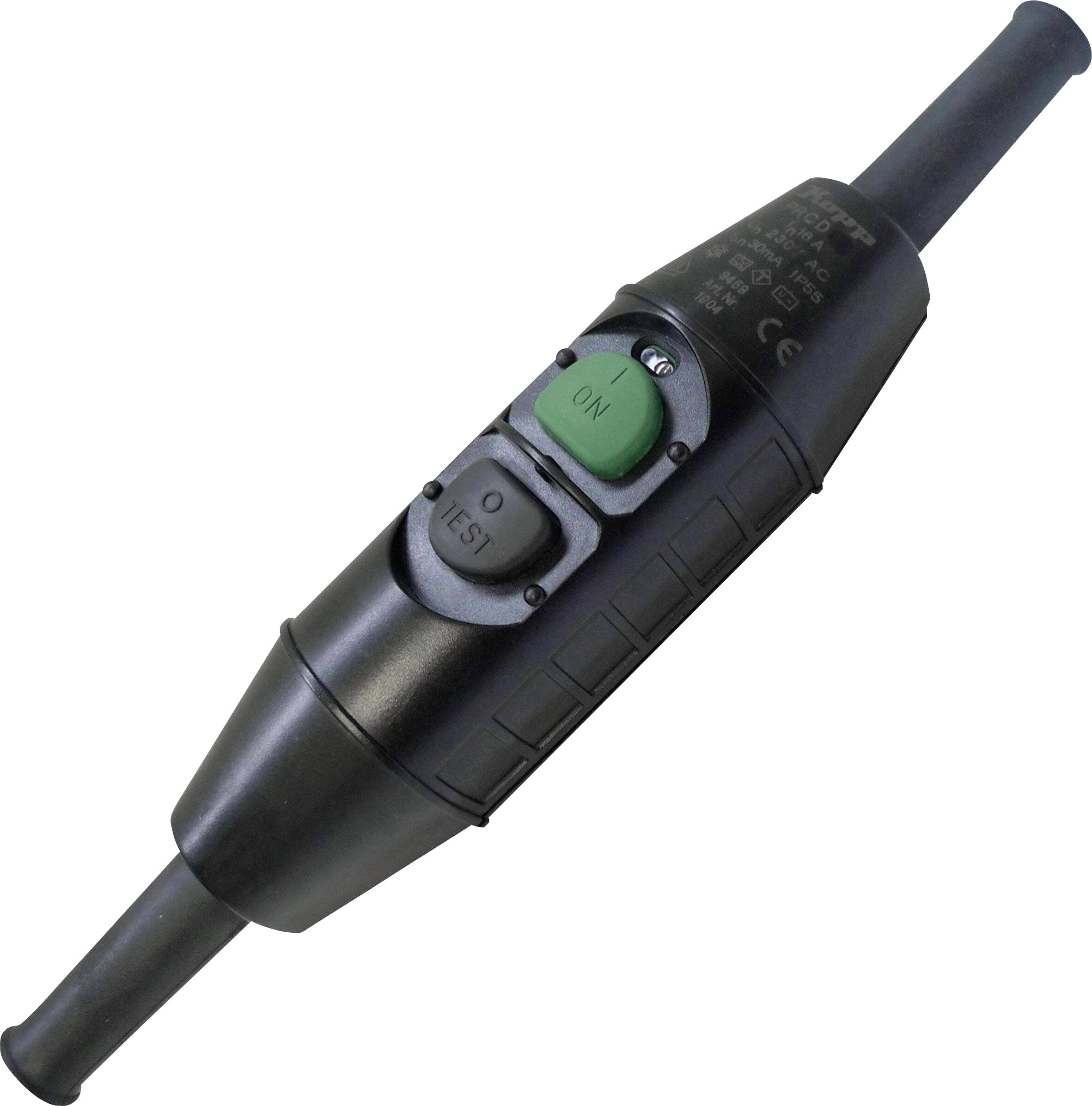 Kopp 193201006 RCCB in-line switch 230 V Black IP55