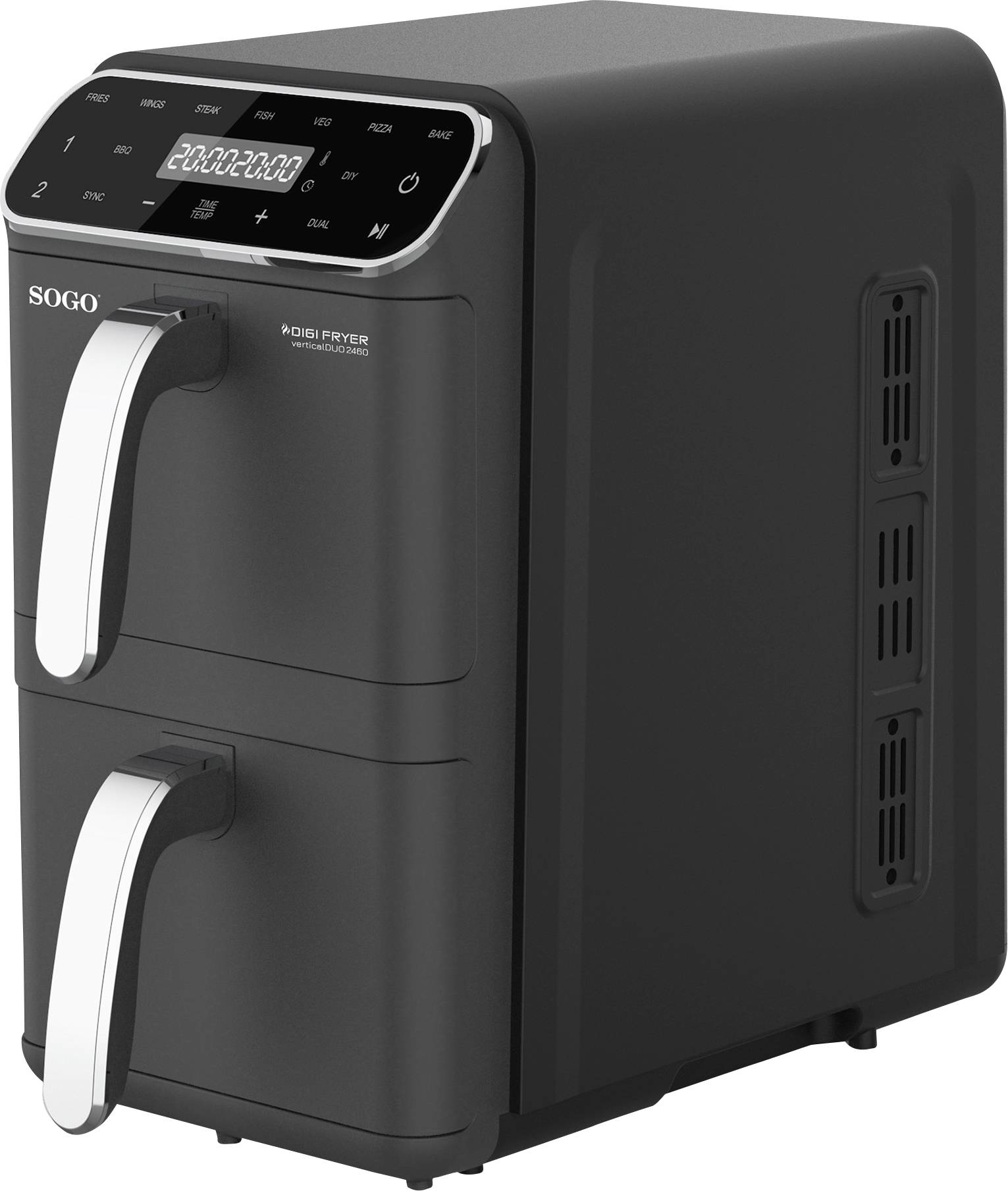 SOGO Human Technology Baskets Air fryer 5.5 l 1800 W Black, Stainless steel