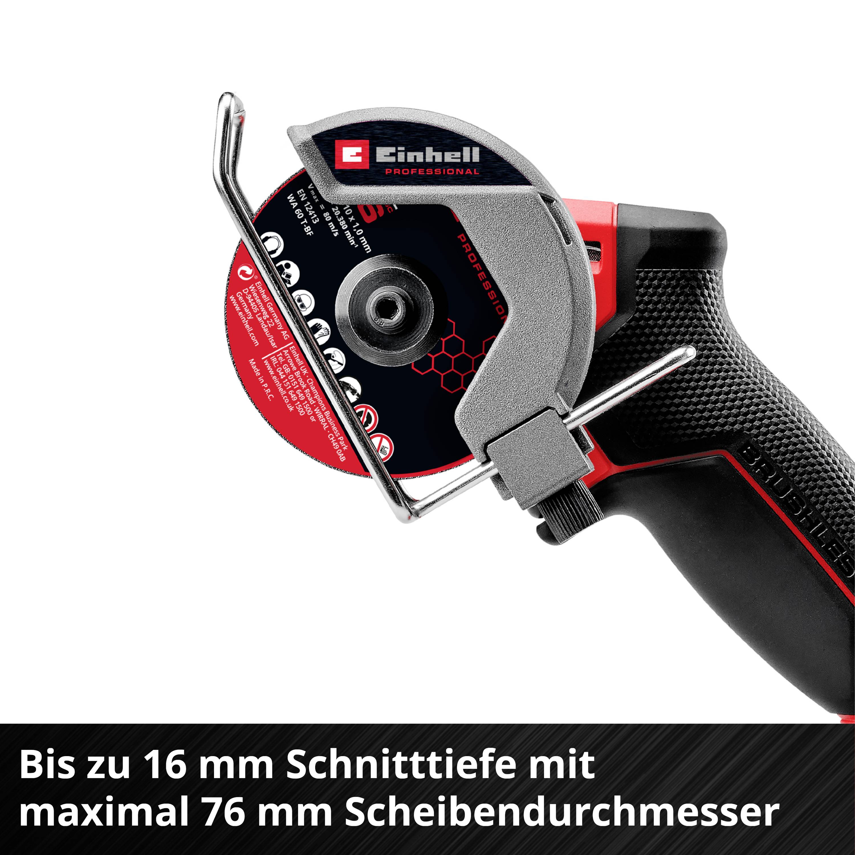 Einhell Professional TP-CO 18/76-C Li BL - Solo Cordless disc cutter Cutting depth (max.): 16 mm
