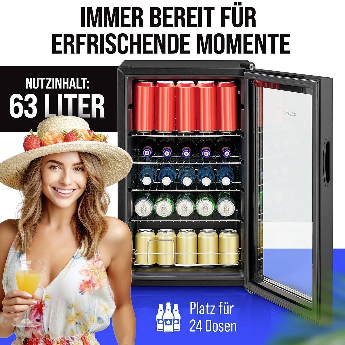 Bomann KSG 7287 Refrigerator EEC: E (A - G) 63 l Free standing Black