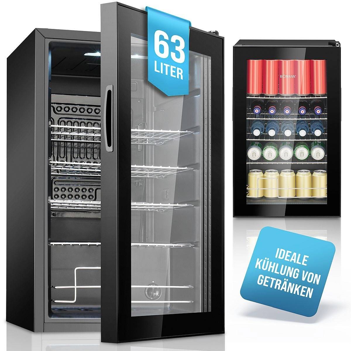 Bomann KSG 7287 Refrigerator EEC: E (A - G) 63 l Free standing Black