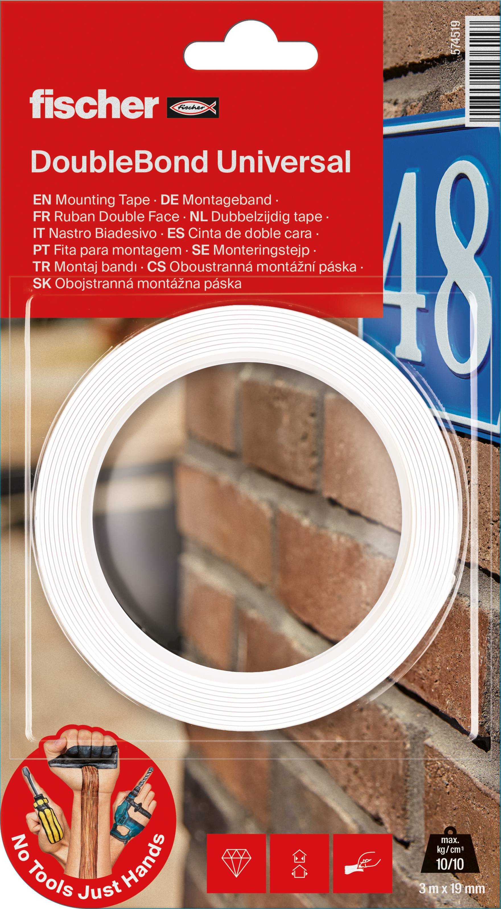 Fischer 574519 Industrial tape (L x W) 3 m x 19 mm 1 pc(s)