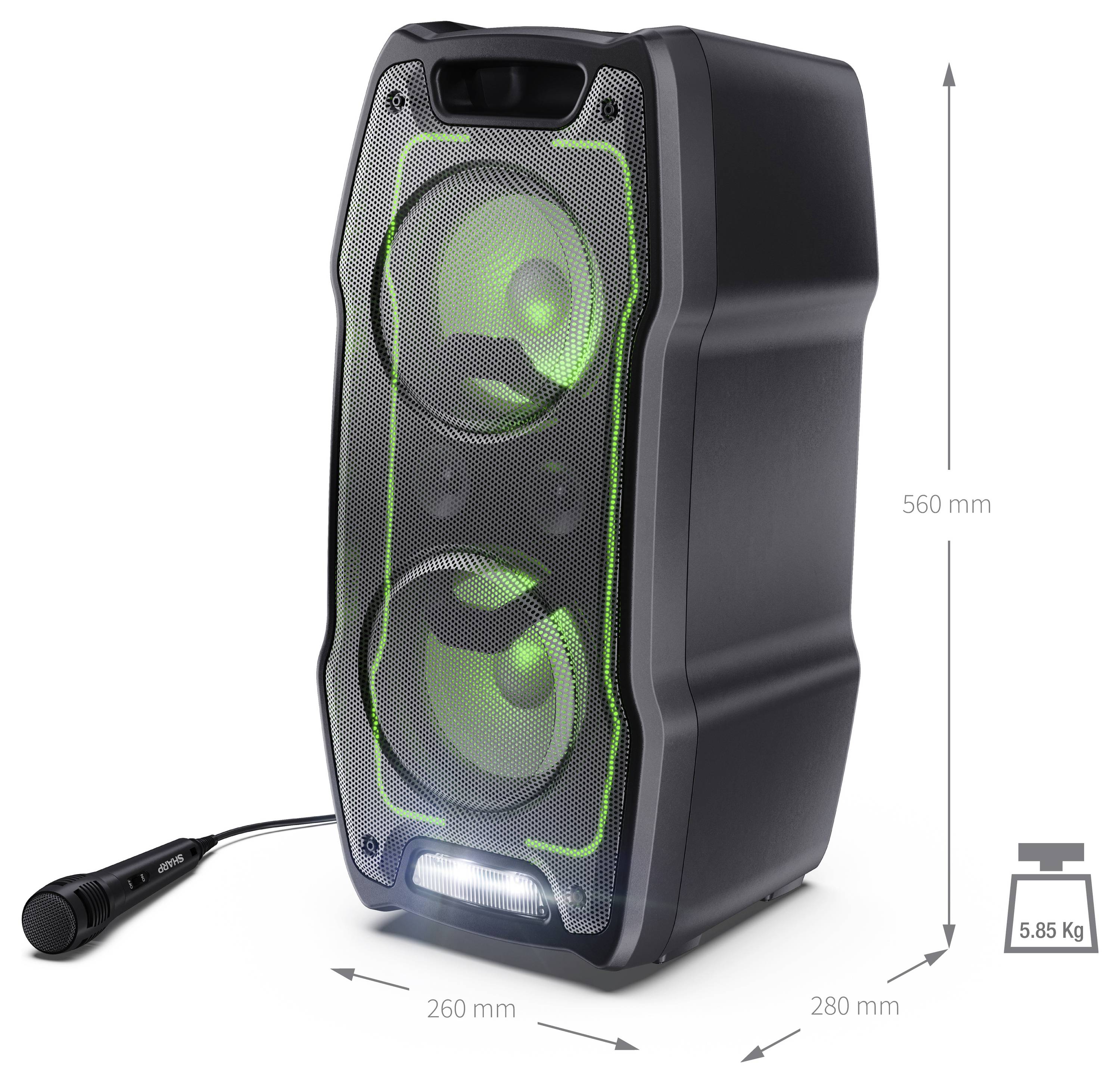 Sharp Party speaker 6.5 inch 54 W 1 pc(s)