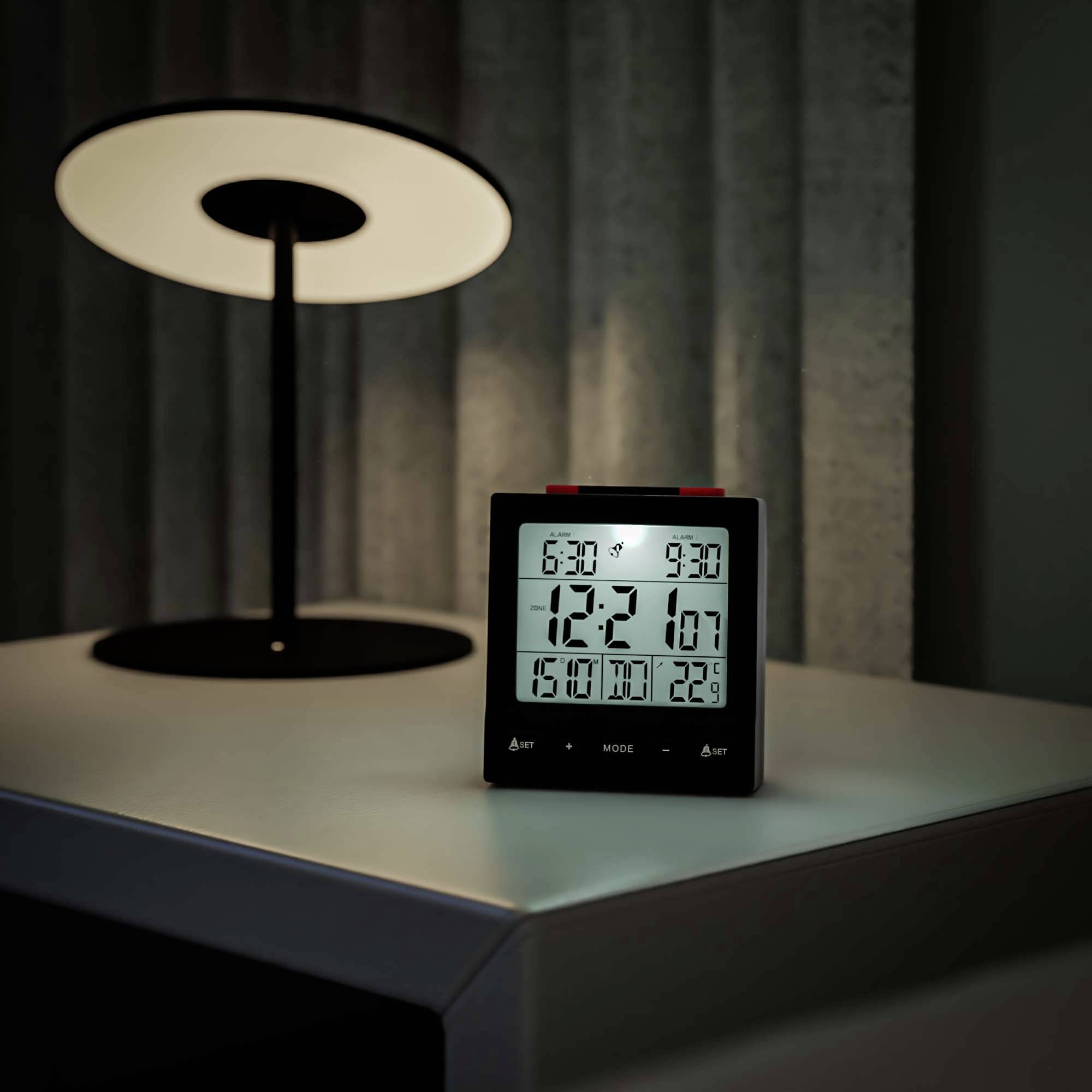 Mebus 25581 Alarm clock Black Alarm times 2 2 time settings