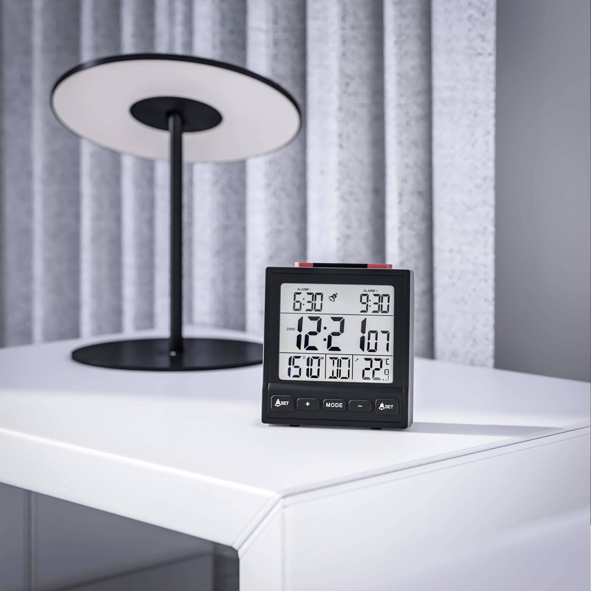 Mebus 25581 Alarm clock Black Alarm times 2 2 time settings