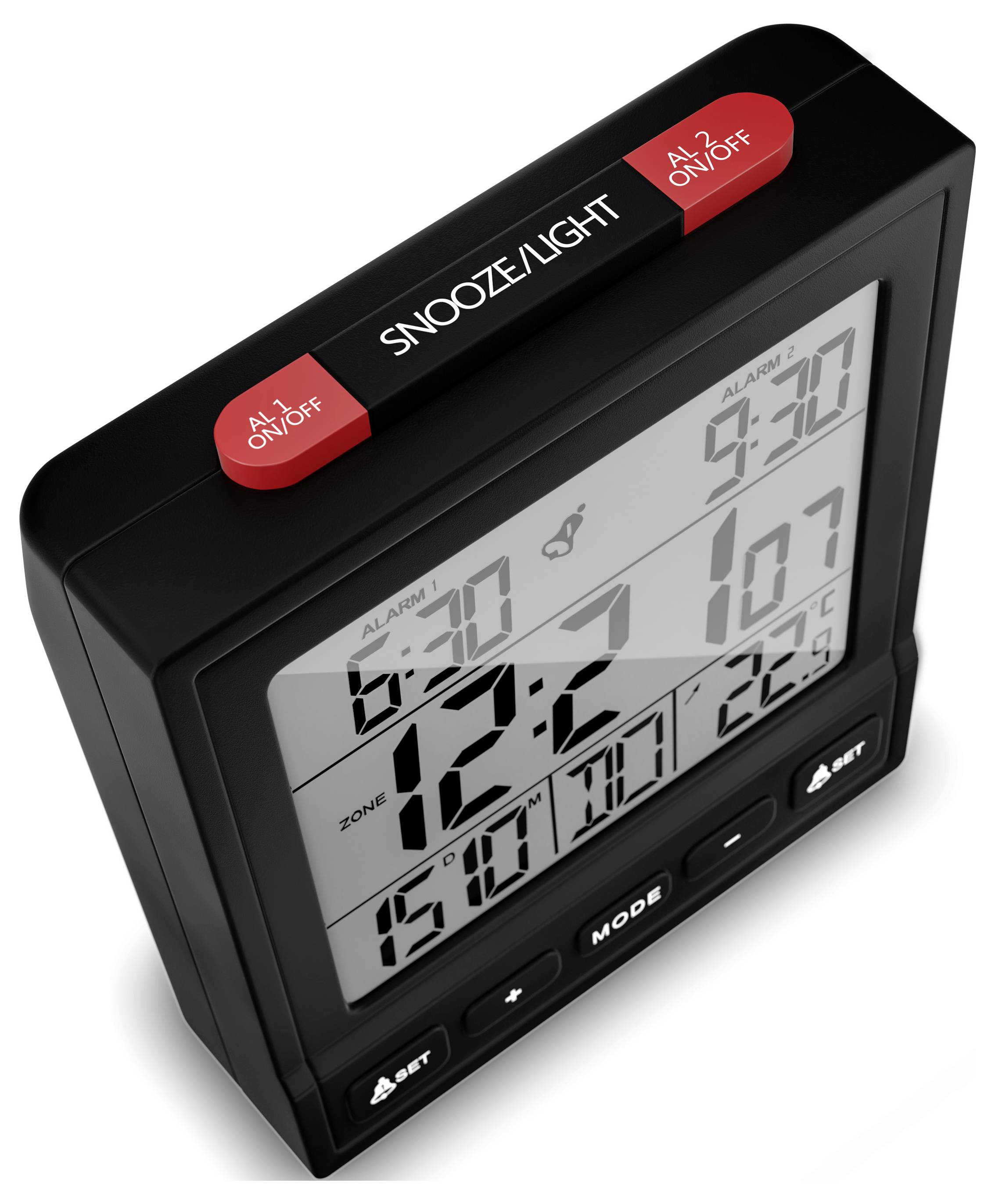 Mebus 25581 Alarm clock Black Alarm times 2 2 time settings