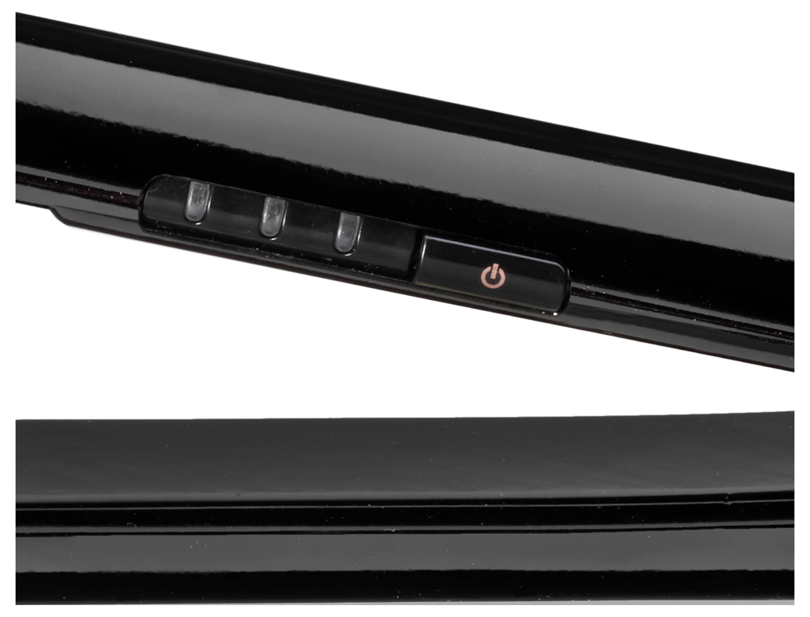 A black electronic device with three buttons and a red power symbol button.