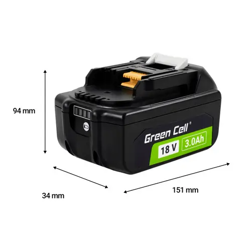 Green Cell BL1830 GC-PTMA18V3 Tool battery 18 V 3 Ah Li-ion Green Cell BL1830 GC-PTMA18V3 Tool battery 18 V 3 Ah Li-ion