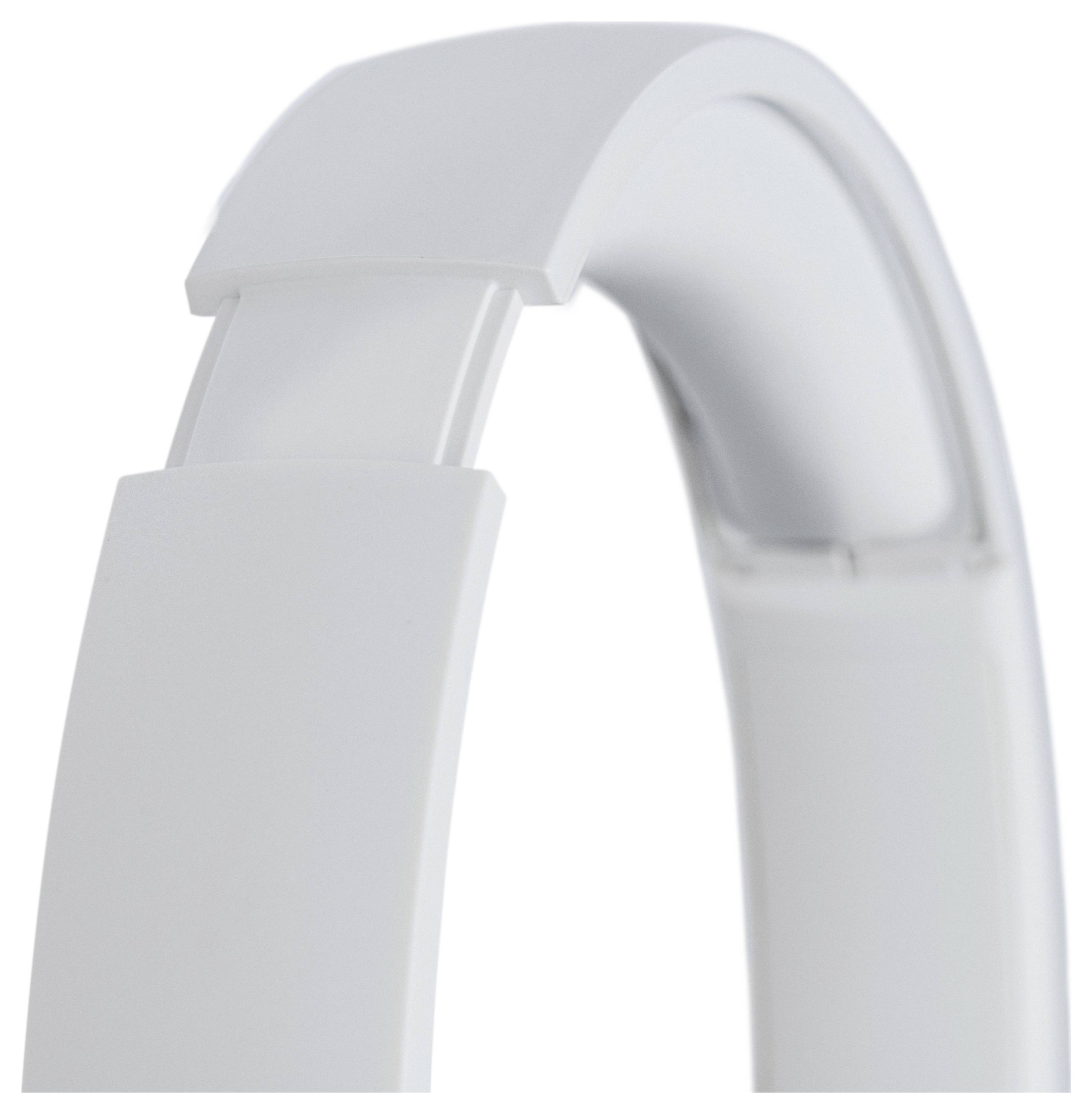 A close-up of a sleek, gray headphone band with a smooth, minimalist design, showcasing its modern style and comfort-focused build.