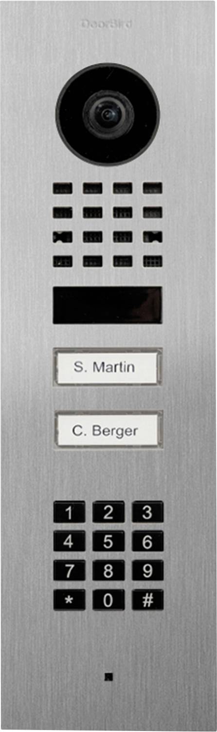 DoorBird D1102KV UP Door intercom Bluetooth®, Wi-Fi, LAN Outdoor panel V4A stainless steel (brushed)