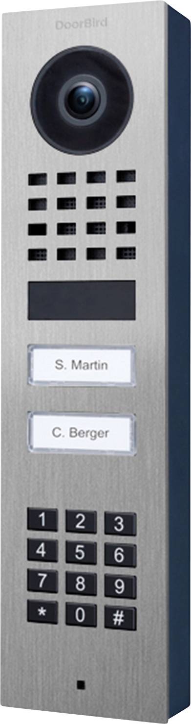 DoorBird D1102KV AP Door intercom Bluetooth®, Wi-Fi, LAN Outdoor panel V2A stainless steel (brushed)