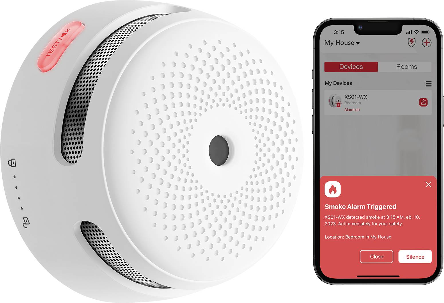 X-Sense Smoke detector (W x H x D) 78 x 48 x 78 mm