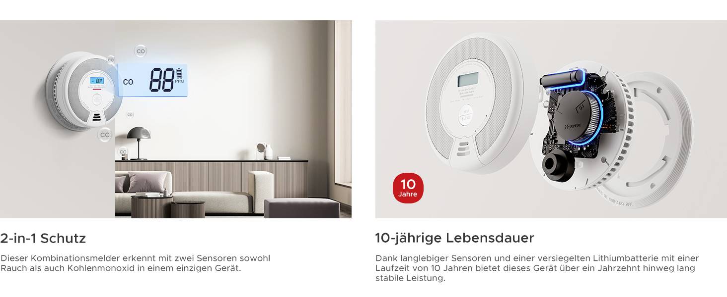 X-Sense SC07 Smoke and CO detector (W x H x D) 146 x 51 x 146 mm