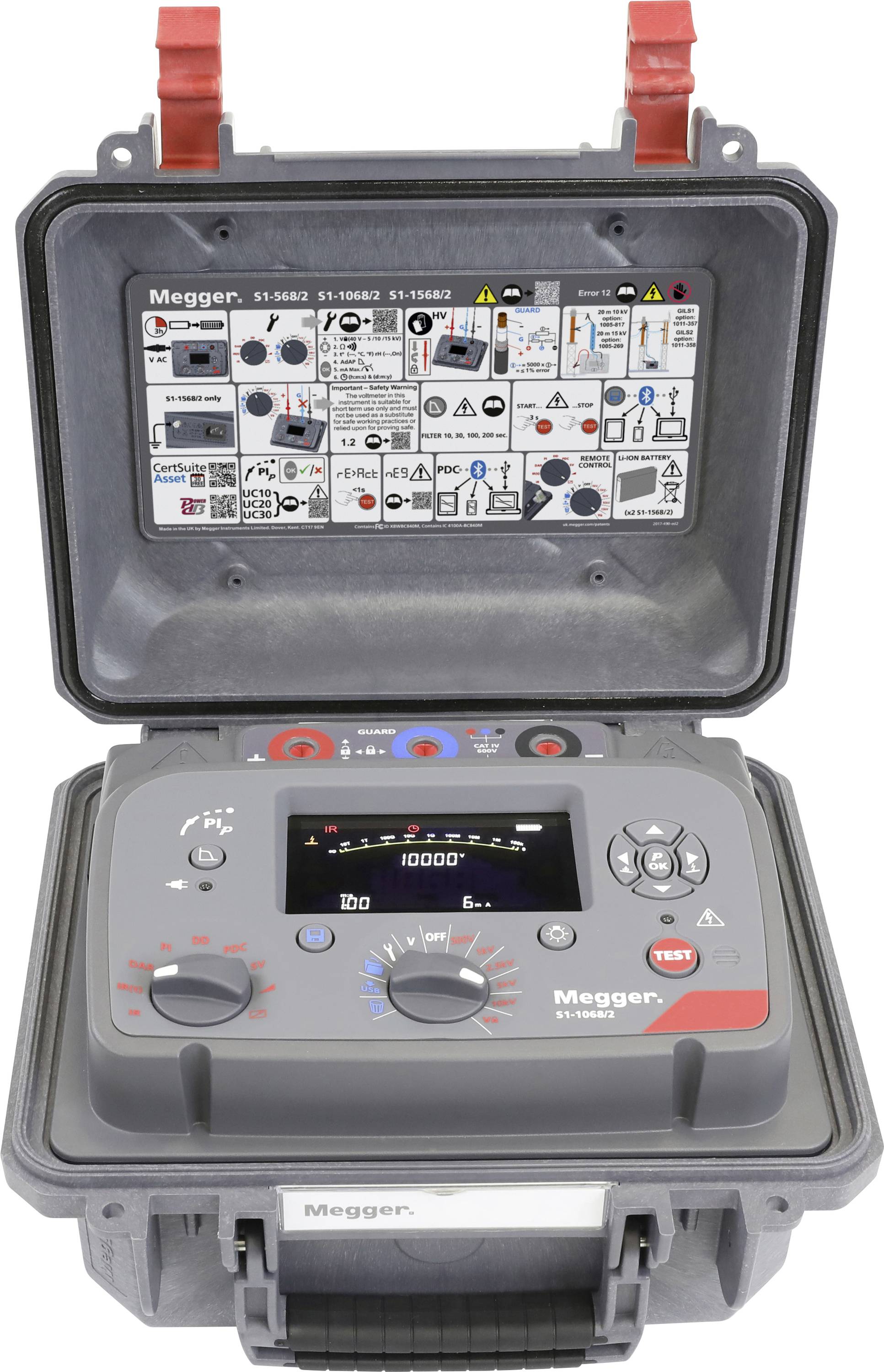 Megger S1-1068/2-EU EXPERT 10kV IRT 2024 PIP Insulation tester 250 V, 500 V, 1000 V, 2500 V, 5000 V, 10000 V, 15000 V 35 TΩ