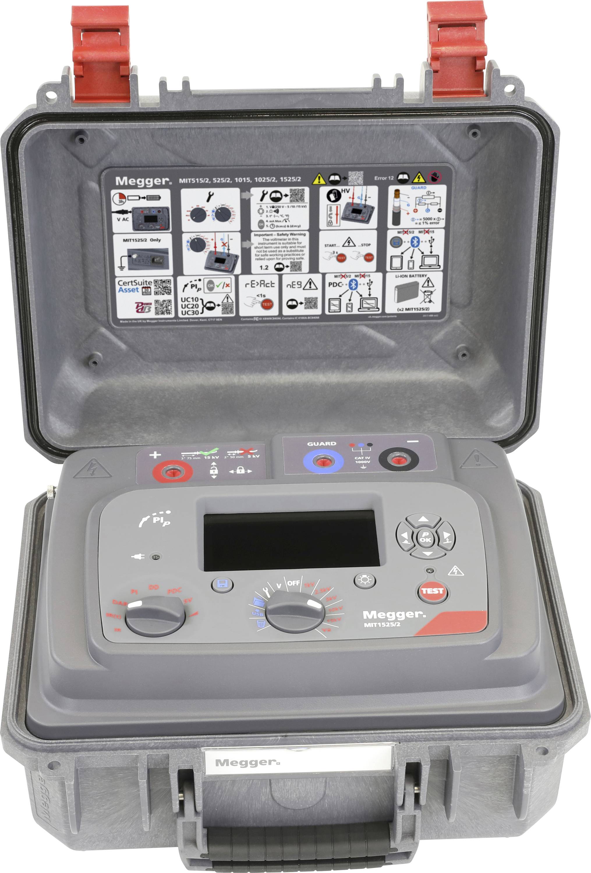 Megger MIT1525/2-EU ADVANCED 15kV IRT 2024 PIP Insulation tester 1000 V, 2500 V, 5000 V, 10000 V, 15000 V 30 TΩ