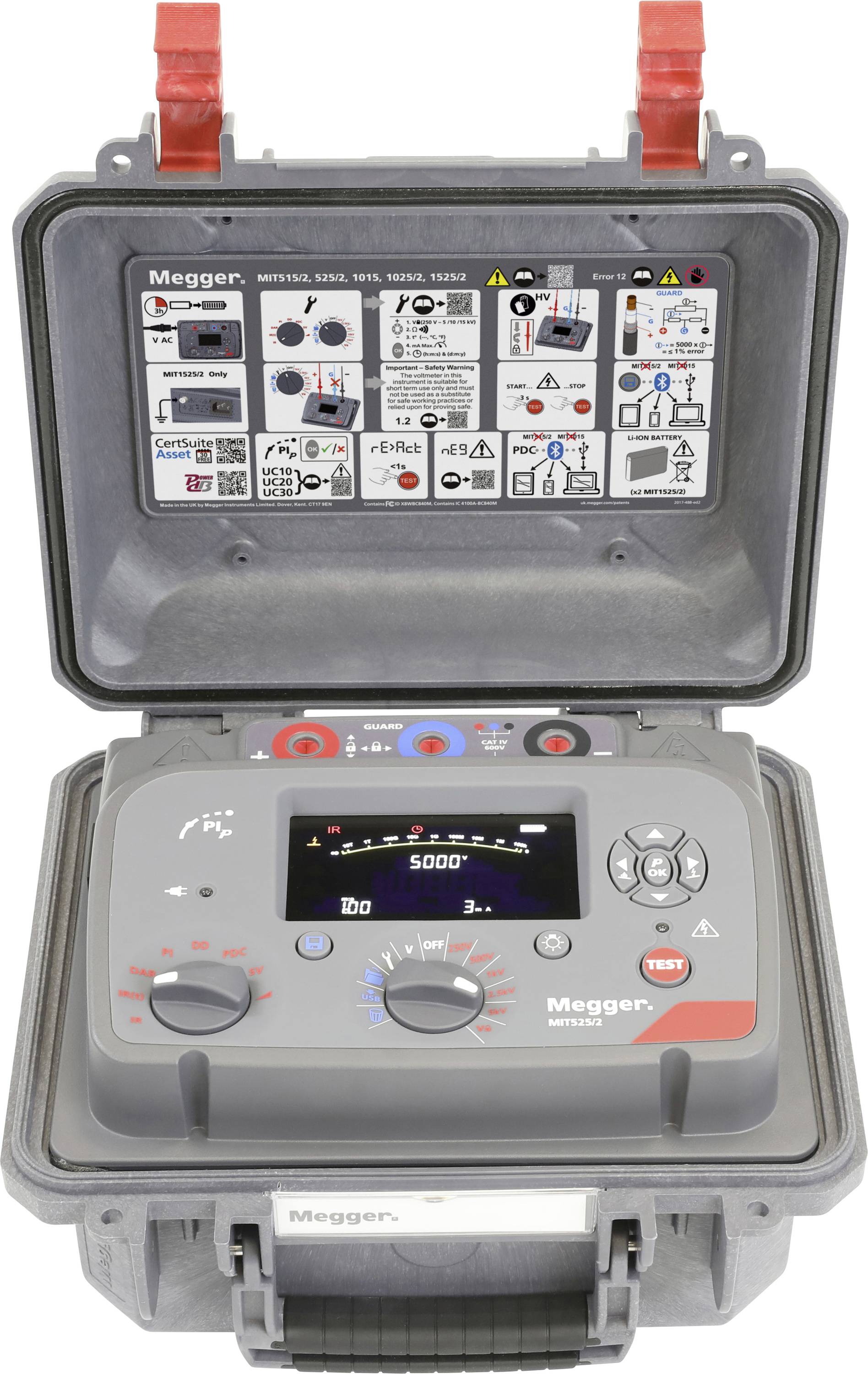 Megger MIT525/2-EU ADVANCED 5kV IRT 2024 PIP Insulation tester 5000 V, 10000 V, 15000 V 15 TΩ
