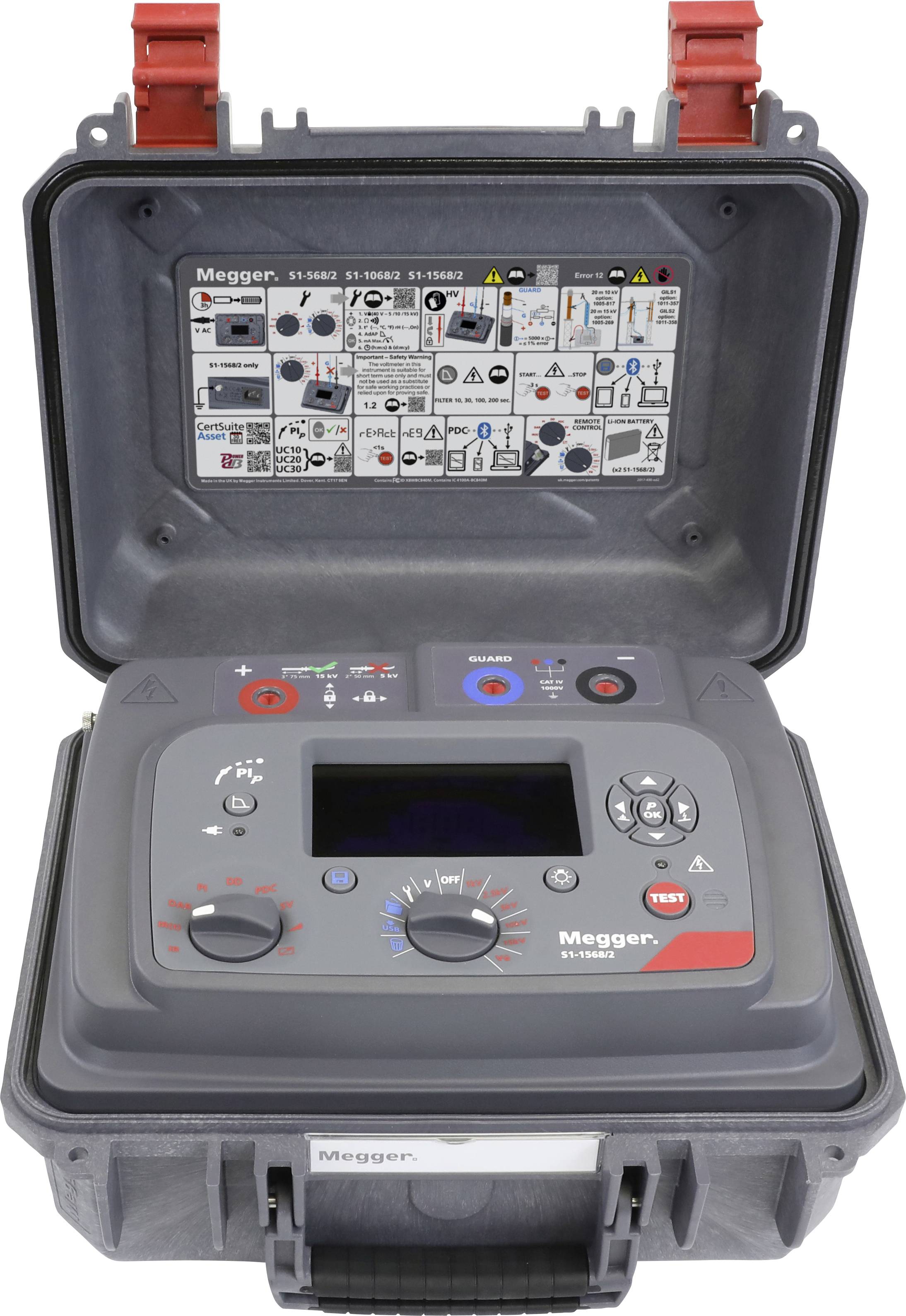 Megger S1-1568/2-EU EXPERT 15kV IRT 2024 PIP Insulation tester 250 V, 500 V, 1000 V, 2500 V, 5000 V, 10000 V, 15000 V 35 TΩ